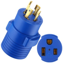 Kanayu Generator to Welder Adapter Compatible with Nema L14-30p to 6-50r 30 Amp 4 Prong Lock Male Plug to 3 Prong Female Receptacle Adapter Dryer Ev Charger Power Cord Connector 250v(Blue)
