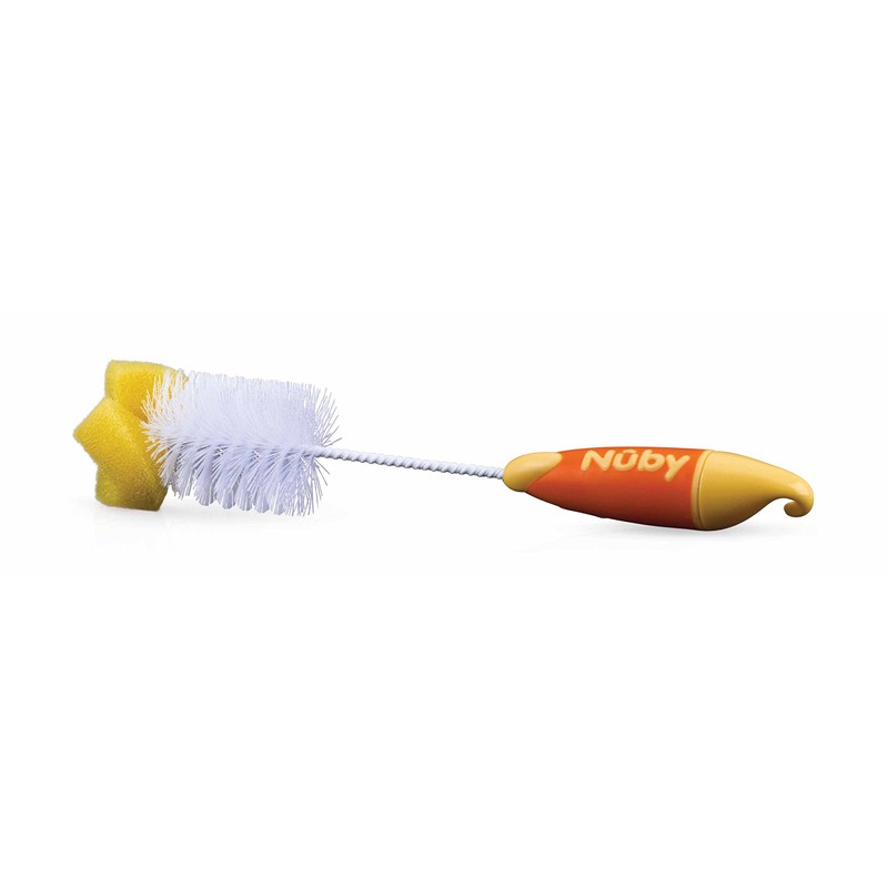Nuby, Baby Bottle and Nipple Brush with Sponge Tip and