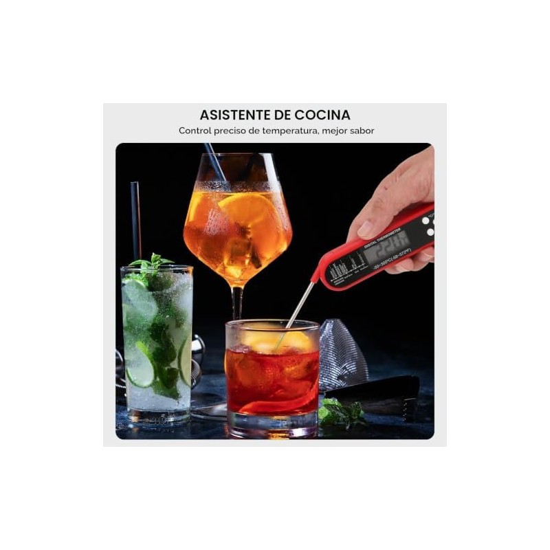 Sendowtek Termómetro Digital Cocina, Termómetro Digital para Carne de Lectura