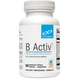 XYMOGEN B Activ Vitamin B Complex with Benfotiamine, Methylfolate, Biotin, Vitamin B6 & B12 (Methylcobalamin b12) - Energy Supplements for Adrenal & Mood Support (90 Capsules)