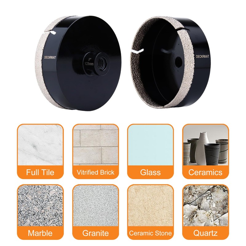 5 Inch Diamond Hole Saw, 125mm Tile Hole Saw Drill
