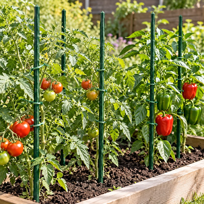 Garden Stakes for Tomatoes, Cucumbers & Climbing Plants – 20-Piece