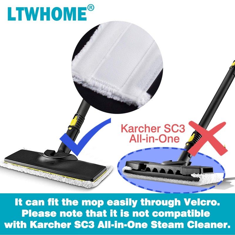 LTWHOME Replacement Microfibre Cloth Cover Pads Fit for Karcher EasyFix