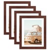 KTKDE 5x7 Picture frame Set of 4,Wine red Wood Grain