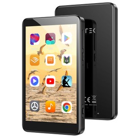 AGPTEK 96GB MP3 Player with Bluetooth and WiFi, T08X 4'' Android 14 MP4 Music Player with Spotify, Audible, APP Store, Up to 1TB, Black