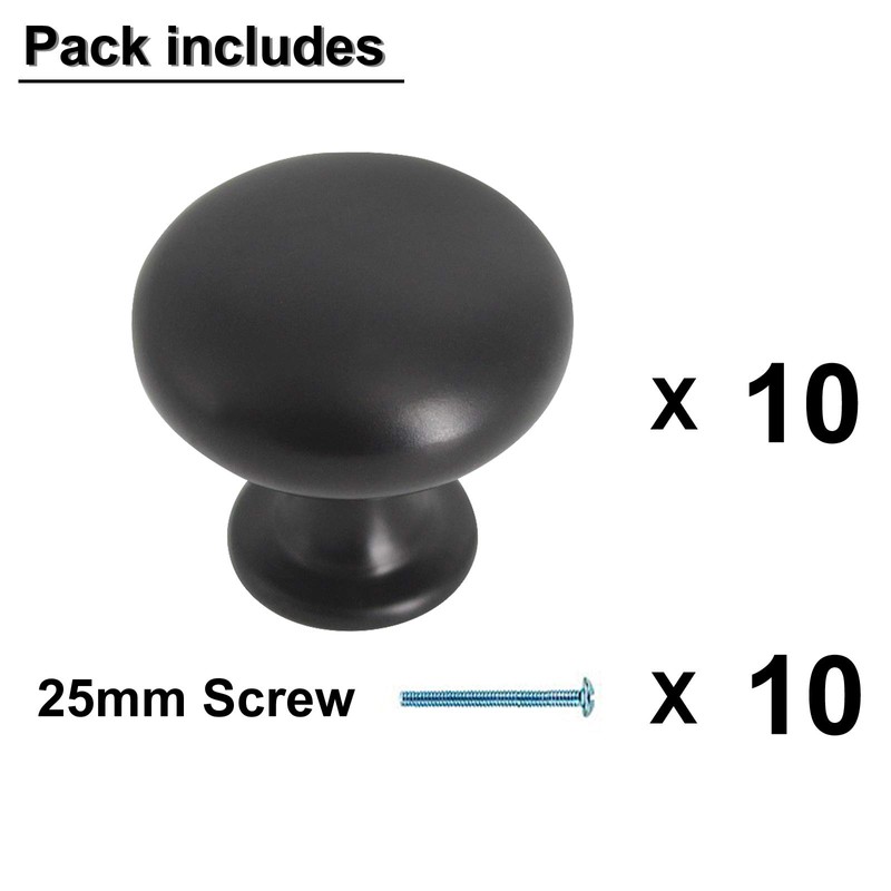 Probrico 10 Pieces Solid Cabinet Door Knob Dresser Handle Mushroom