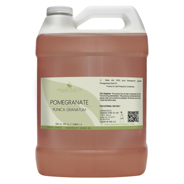 Pomegranate oil 100% pure unrefined cold pressed 128 oz 1 Gal carrier non-gmo