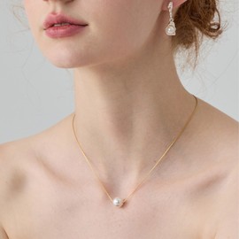 Pearl Necklaces for Women 14k Gold Plated Dainty Pearl Choker Necklace for Women Paperclip Toggle Clasp Chain Jewelry Summer Jewelry Gifts