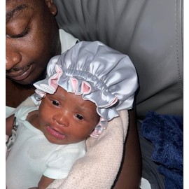 AKISS Baby Infant Newborn Toddler Satin Silk Hair Bonnet for Baby Girl Boy Sleeping Kids Cap Hat 6-12 Months