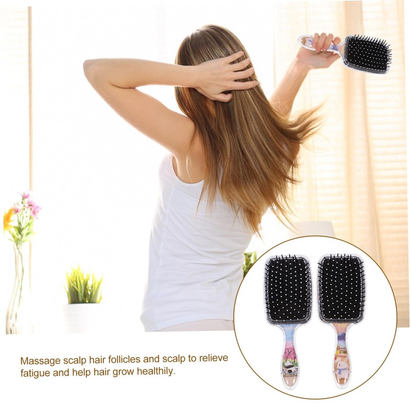 IWOWHERO 2pcs Small Hair Brush Detangler Panda Pattern Brush Portable
