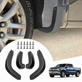 ANMOSVO Mud Flap Deletes for Chevy Silverado - Front & Rear Mud Flap Replacement Kit for 2019 2020 2021 2022 2023 2024 Chevy Silverado 1500 (4PCS)