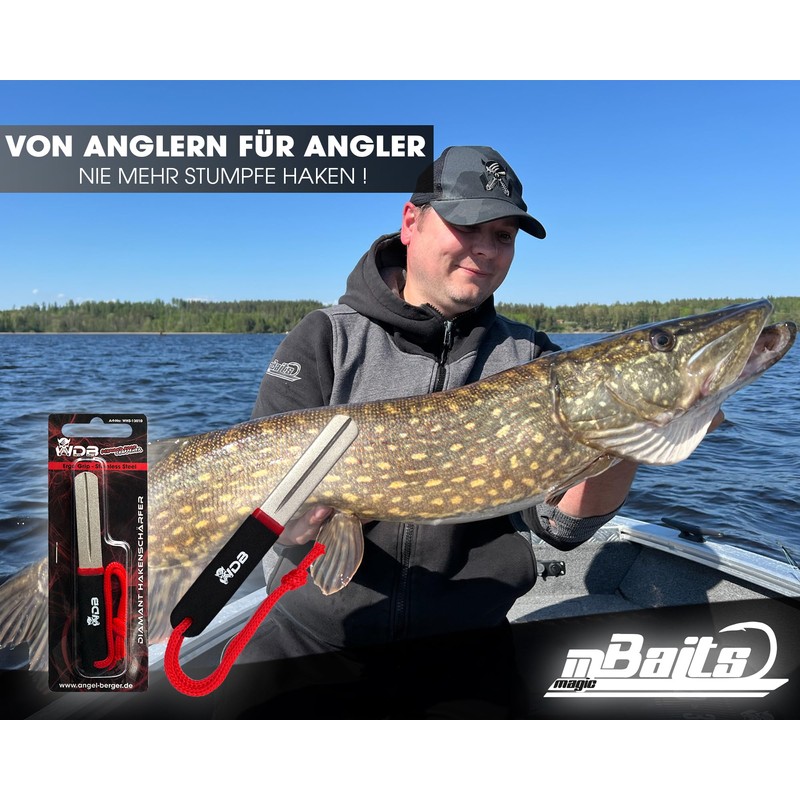 Angel-Berger Wild Devil Baits Diamond Hook Sharpener, Double Sided Hook