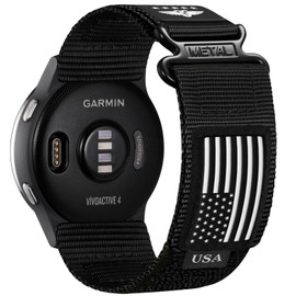 22mm Watch Band Compatible with Garmin Venu 3 Watch Bands/Vivoactive 4/ Venu 2, Nylon Soft Sport Hook&Loop Clasp Wristband Strap Accessories for Forerunner 265/255/255 Music Watch Men Women