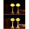 Omeet 1Pair - LED Glazed Lotus Buddhist Lamp, Light offering