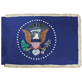 US President Presidential Seal 3x5 3'x5' Double Sided Polyester Flag Banner With Blue Sleeve & Fringe