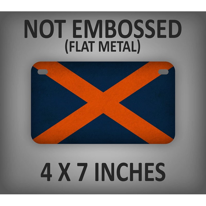 Auburn Alabama Flag Motorcycle License Plate Antique Textured AL State