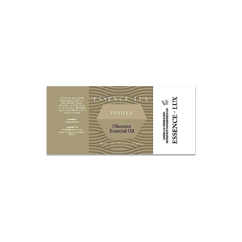 Essence-Lux 10ml Oils - Vanilla Essential Oil - 0.33 Fluid