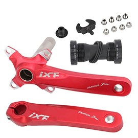170mm 104 BCD Bike Crank Arm Set with Bottom Bracket Kit Chainring Bolts for Mountain Bikes BMX Road Bicyle (Red)