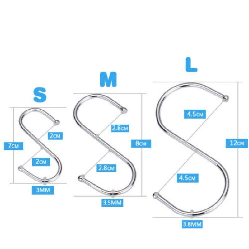 AIMALL Stainless Steel S Shape Hooks Kitchen Hanger Rack Clothes