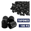 100 Tapones Plasticos Negro P Válvula Llanta Moto Auto Bici