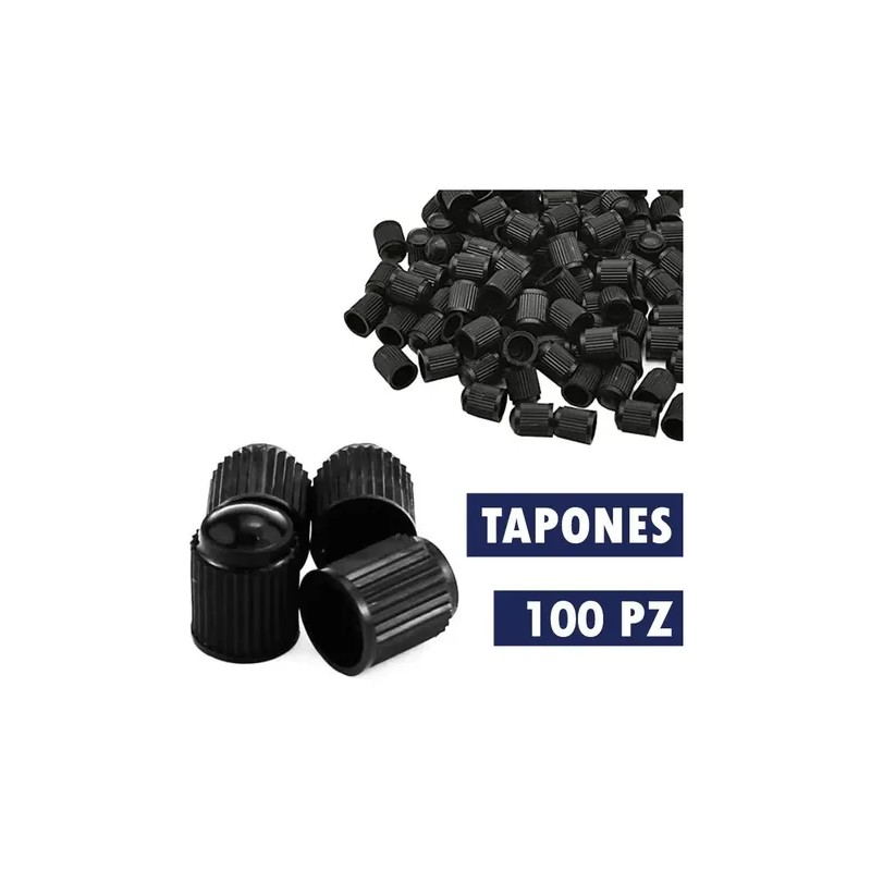 100 Tapones Plasticos Negro P Válvula Llanta Moto Auto Bici