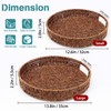SEDISON Set of 2 Rattan Tray Round Rattan Basket with