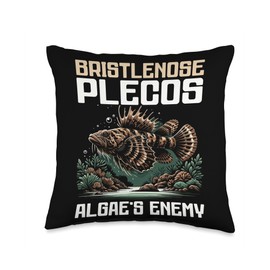 Bristlenose Plecos Fish Lover Freshwater Aquarium Fish Throw Pillow
