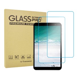 (for Alcatel Joy Tab 2) Transwon 2PCS Tempered Glass Screen Protector for Alcatel Joy Tab 2 Tablet Model 9032Z 8 Inch 2020/ Qlink Scepter 8 Tablet/ weelikeit F83W Tablet/ for Gateway 8 Inch Tablet Model GATA30812