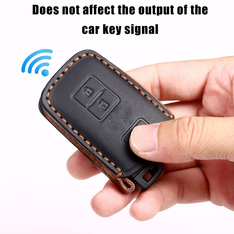 SANRILY Leather Key Fob Cover for Toyota 4runner 2021 Tacoma