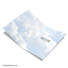 NobleWorks - Get Well Greeting Card with 5 x 7 Inch Envelope (1 Card) - Inflated Messages (Not Actual Balloons) C5651HGWG