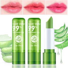 Paquete de 3 lápices labiales de aloe vera, brillo labial con cambio de color de temperatura mágico, bálsamo labial hidratante nutritivo de larga duración, juego de lápices labiales mate a p