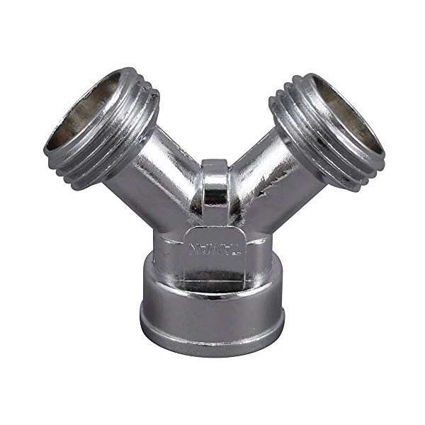 Plumb Pak PP850-1 Hose Y Connector, Cast Metal, Chrome Plated