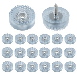 Rierdge 20 PCS 30mm Transparent Round Furniture Pads with Screws, Non Slip Furniture Feet for Table, Chair, Desk, Sofa Leg