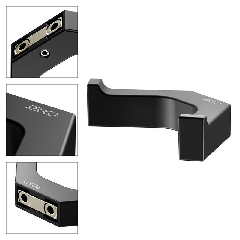 Keuco Double Metal Black Matt Square Bathroom Towel Hook with