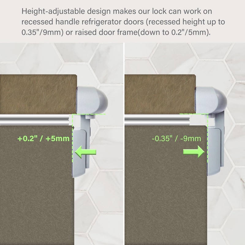Fridge Lock for Kids, Refrigerator Lock Child Proof, Freezer Latches
