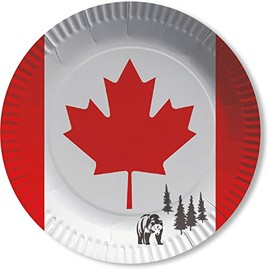 DH-Konzept Canada Paper Plates for Parties and Birthdays Pack of 10 Maple Canada
