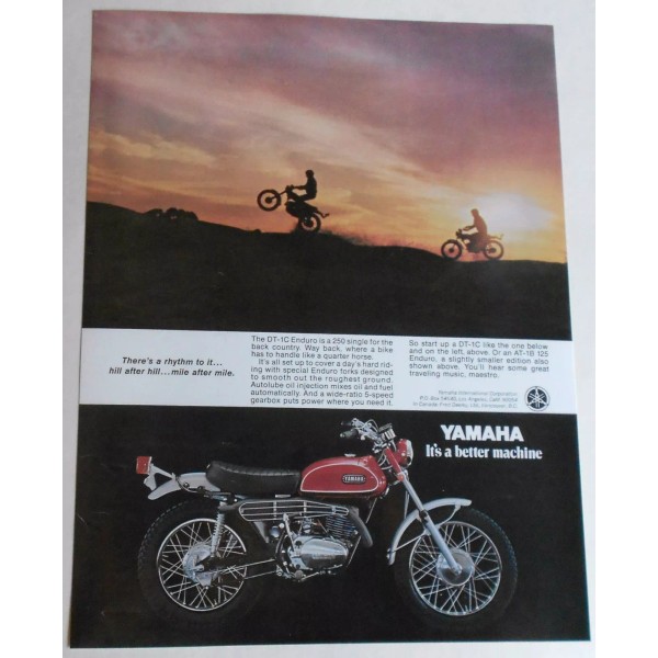 Unbranded 1970 YAMAHA DT1C 250 DT1 ENDURO SALES AD