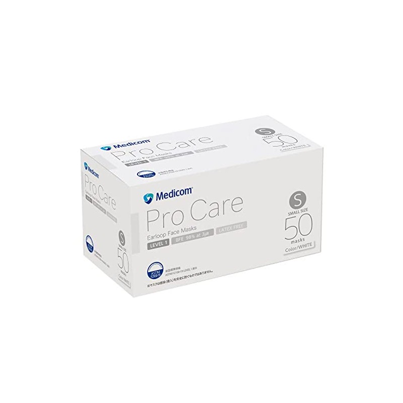 Medicom Japan Pro Care Ear Loop Mask, Small, 50 Pieces
