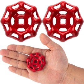 Hzopcw 2pcs Outdoor Faucet Handle, 6x6mm Water Spigot Hose Bib Handle, Valve Round Wheel Replacement for Garden Yard Bathroom Toilet Kitchen- Red