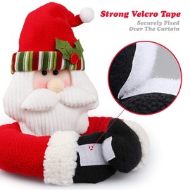 D-FantiX Christmas Curtain Buckle Tieback Set of 2, Santa Snowman Curtain Tiebacks Holdback Fastener Buckle Clamp Window Decorations Wine Bottle Topper Christmas Ornaments Home Holiday Décor 2023