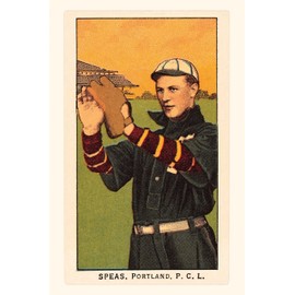 Vintage Journal Early Baseball Card, Speas (Pocket Sized - Found Image Press Journals)