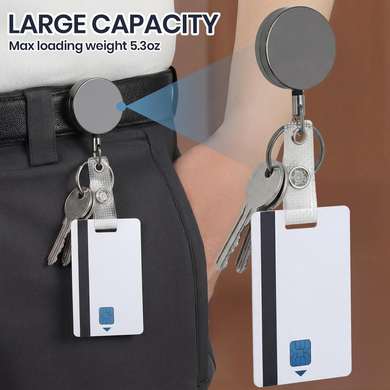 Heavy Duty Badge Reels 3 Pcs Retractable Badge Holder,Metal Badge