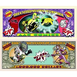 Set of 5 - Comic Book Superhero Million Dollar Bill