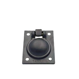 QCAA Solid Brass Flush Ring Pull, (4pack, Matte Black)