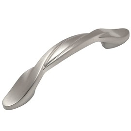 Cosmas 5 Pack 9009SN Satin Nickel Twist Cabinet Hardware Handle Pull - 3" Inch (76mm) Hole Centers