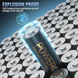 No Brand POWEROWL High Capacity Alkaline AA Batteries 48 Pack, 1.5v Long Lasting Double A