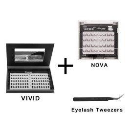 COFIER (Invisible Band ) Cofier DIY Lash Kit Press on Lash No Glue Lash Self-Adhesive Eyelash Kit for a Seamless Look, Beginner-Friendly Individual Lashes with Tweezers 80 PCS Makeup - Specification: Vivid+ Lower Lashes