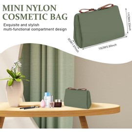 THJOPOKEEL Bolsa de Maquillaje de Viaje para Mujer, Estuches de Viaje para Maquillaje, Bolsa de Cosméticos con Compartimentos (Verde)