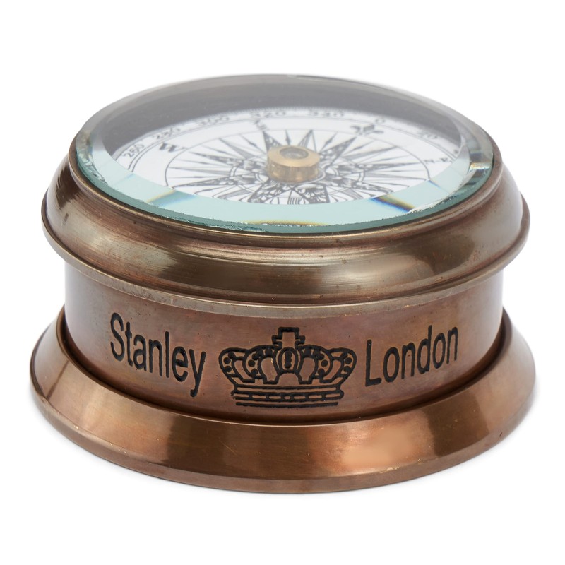 NKlaus Compass Brass Antique Glass Lid 6 cm Direction Indicator