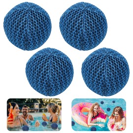 TUAKIMCE 4 PCS Hot Tub Scum Absorber, 7 cm Reusable Spa & Pool Scum Eliminating Balls, Hot Tub Oil Absorbing Sponge Washable Scum Floating Filter to Keep Water Clear Clean for Swimming Pools and Spas